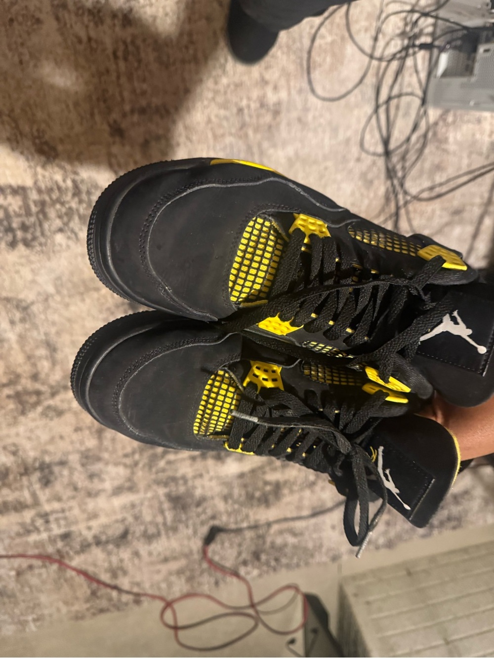 Air Jordan 4 Retro Black/Yellow Men’s Basketball Shoes
